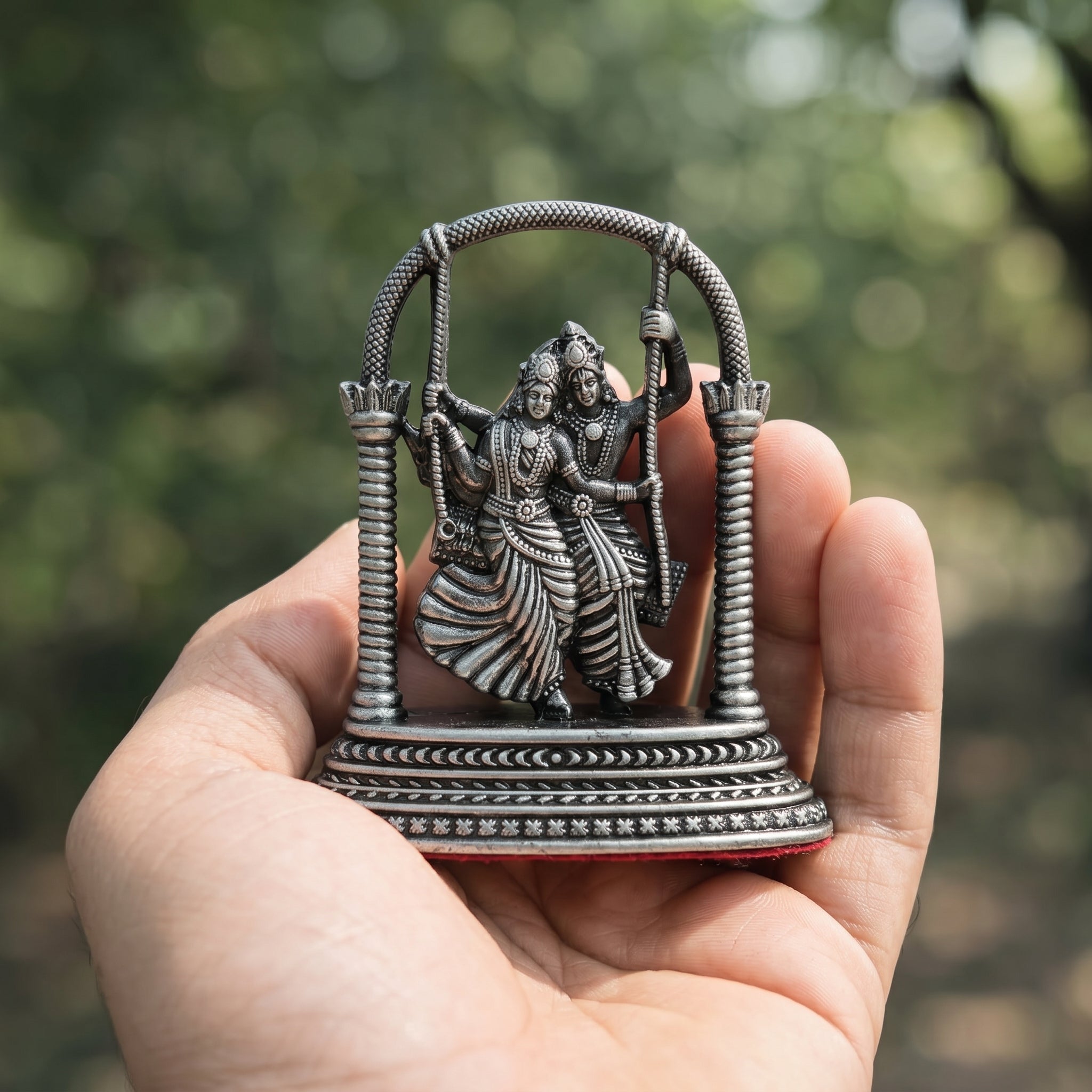 ✨ Radha Krishna Silver Divine Swing Murti ✨