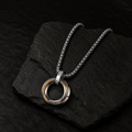 Dual Tone Ring Pendant Necklace