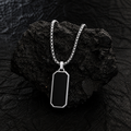⚫ Obsidian Tag Pendant Necklace