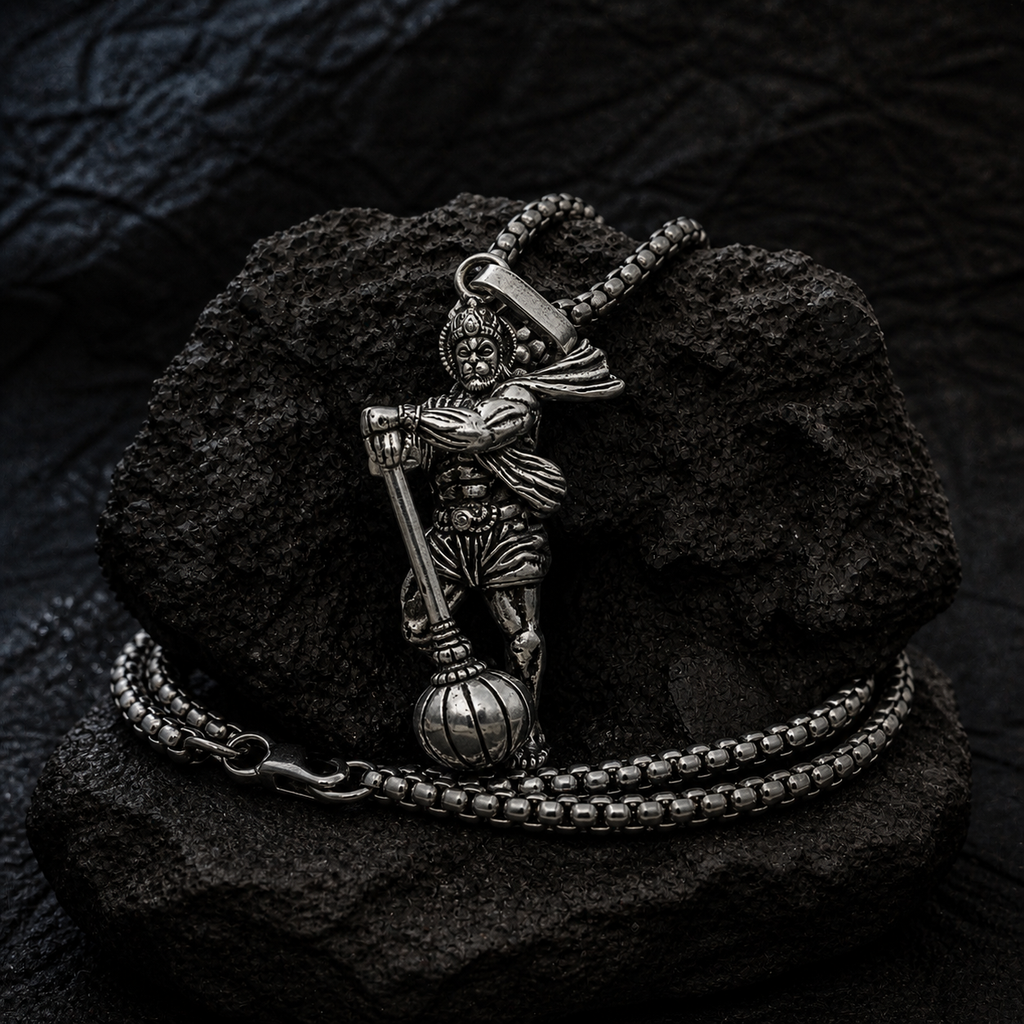 🐒 Divine Hanuman Gada Pendant Necklace