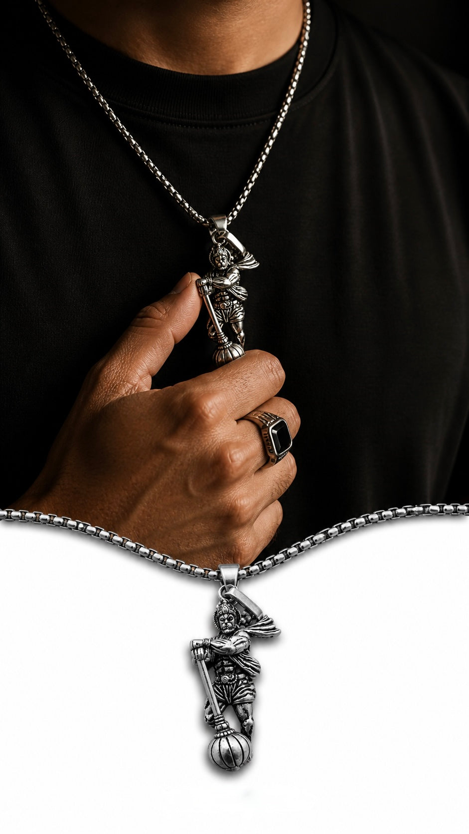 🐒 Divine Hanuman Gada Pendant Necklace