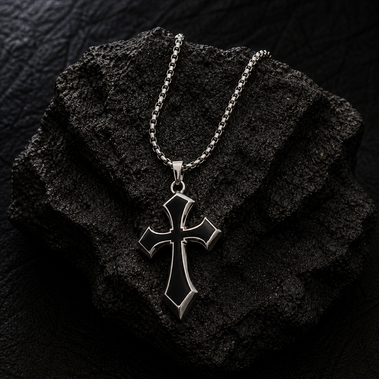 ✝️ Midnight Cross Pendant Necklace
