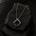 🔲 Modern Dual Square Pendant Necklace