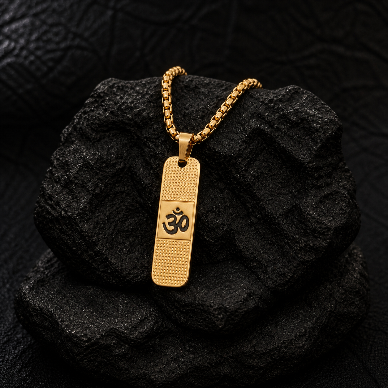 🕉️ Gold Om Bar Pendant Necklace