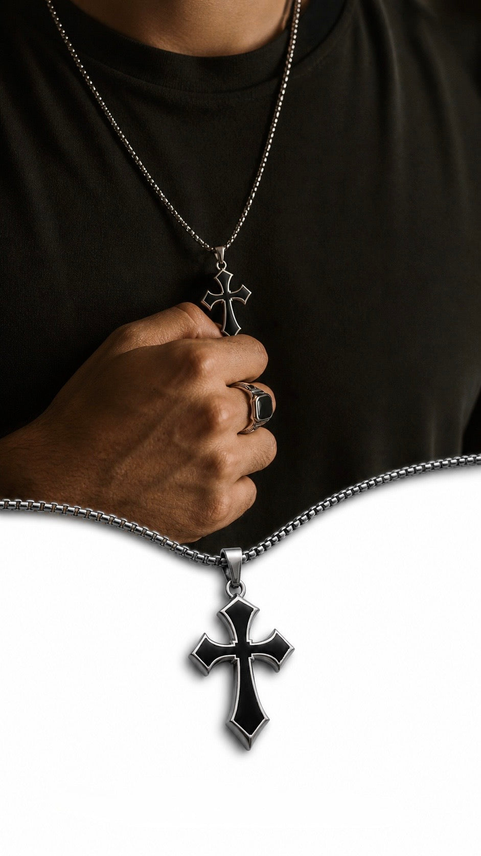 ✝️ Midnight Cross Pendant Necklace