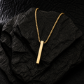👑 Golden Edge Bar Pendant Necklace