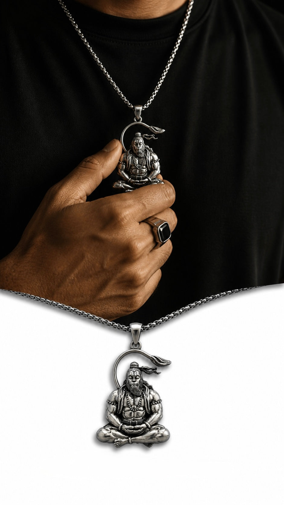🕉️ Meditating Warrior Pendant Necklace