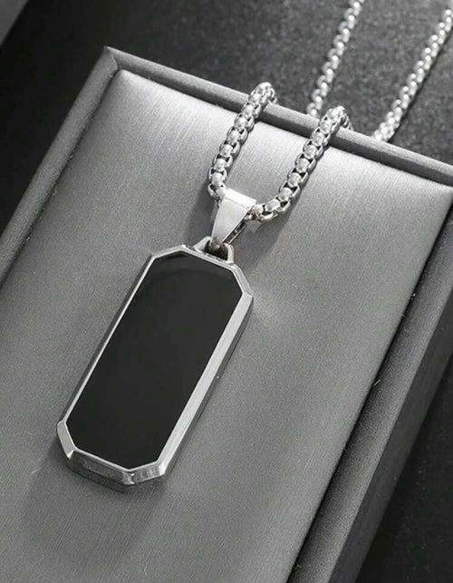 ⚫ Obsidian Tag Pendant Necklace