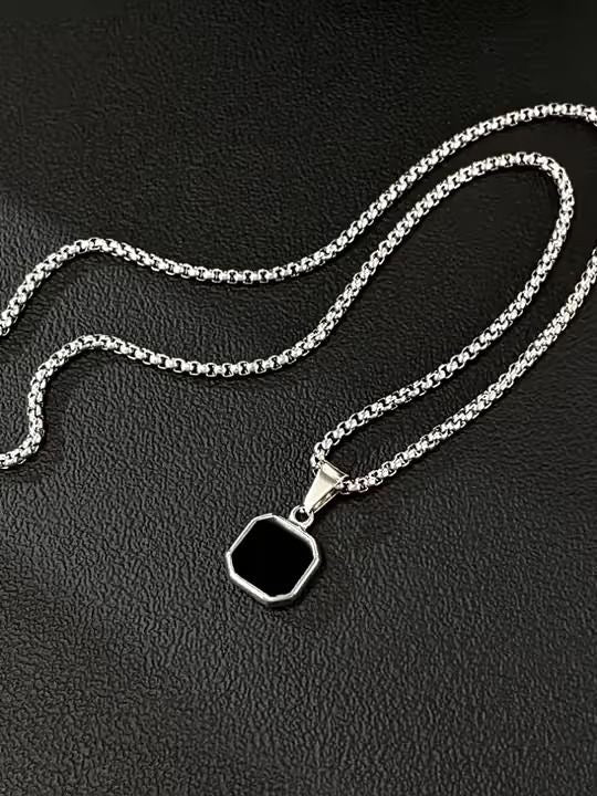 💠 Midnight Hex Pendant Necklace