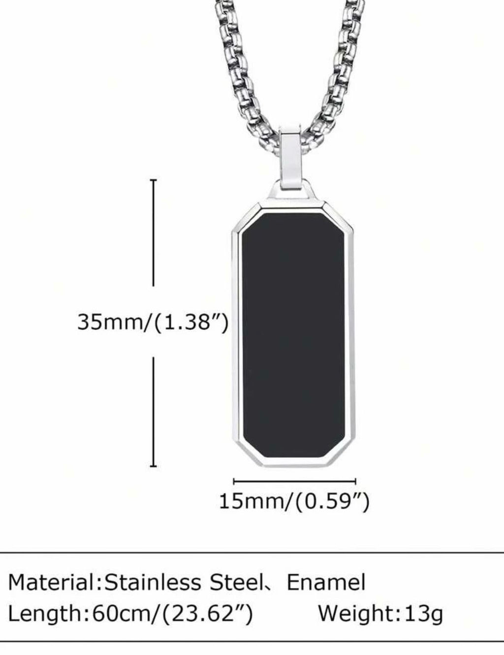 ⚫ Obsidian Tag Pendant Necklace