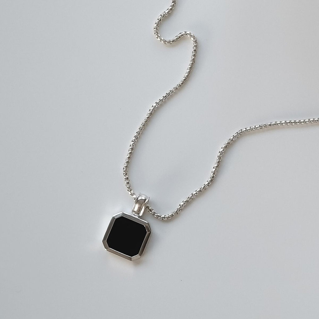 💠 Midnight Hex Pendant Necklace